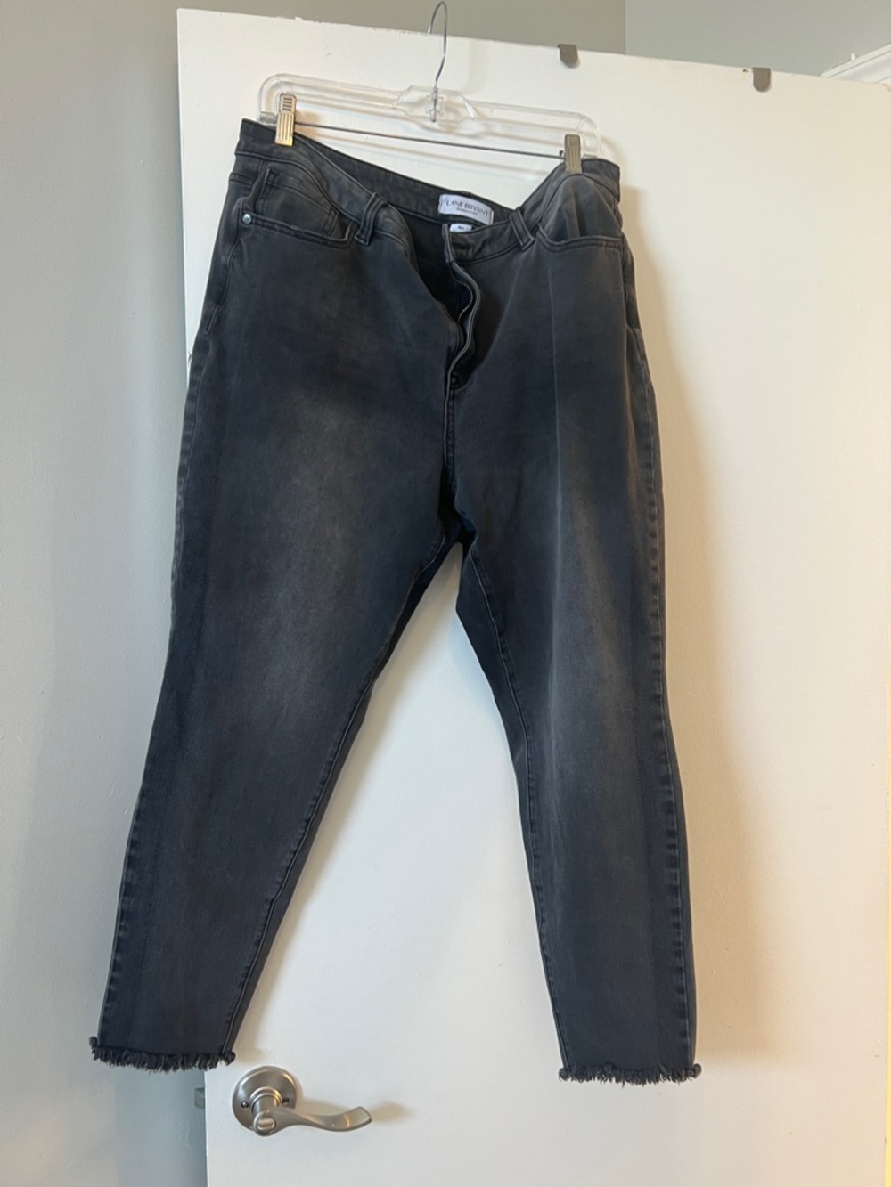 Lane Bryant Black Washed Cropped Ankle Jeans